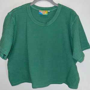 Big Bud Press Honeycomb cropped tee Emerald Green size M